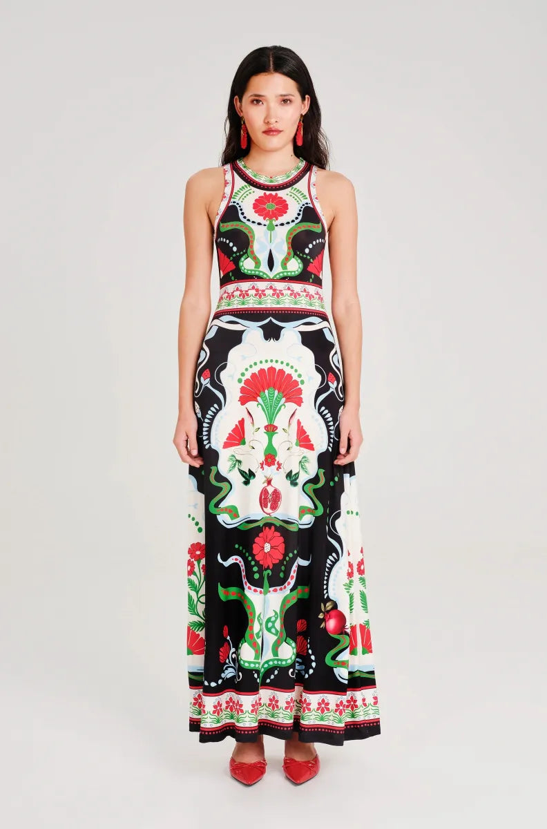 Pomegranate long dress